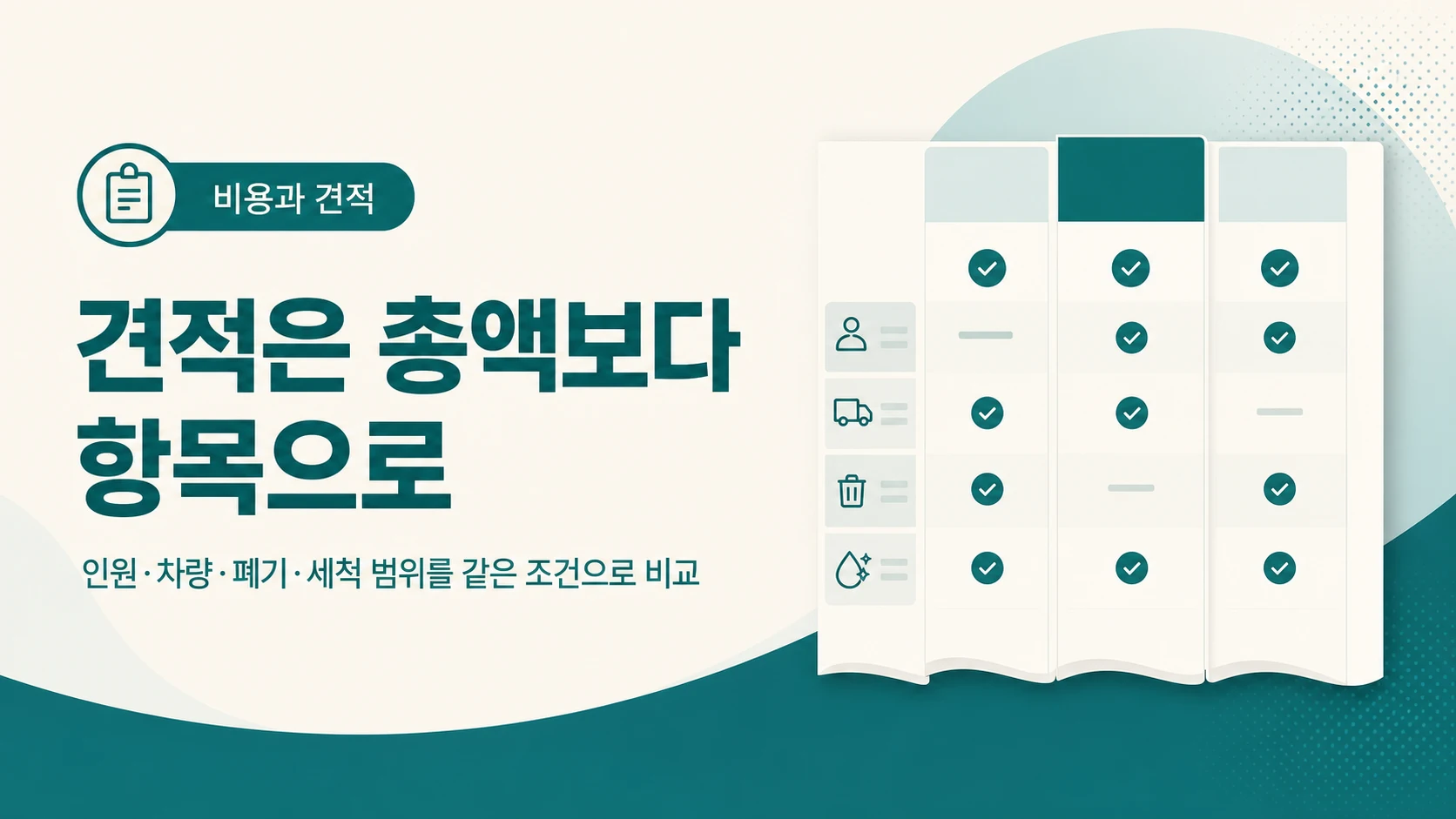 쓰레기집 청소 비용 견적 항목 비교 안내